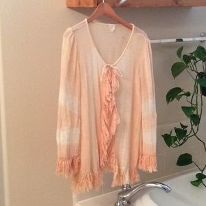 SURF GYPSY FRINGED COVERUP SIZE L